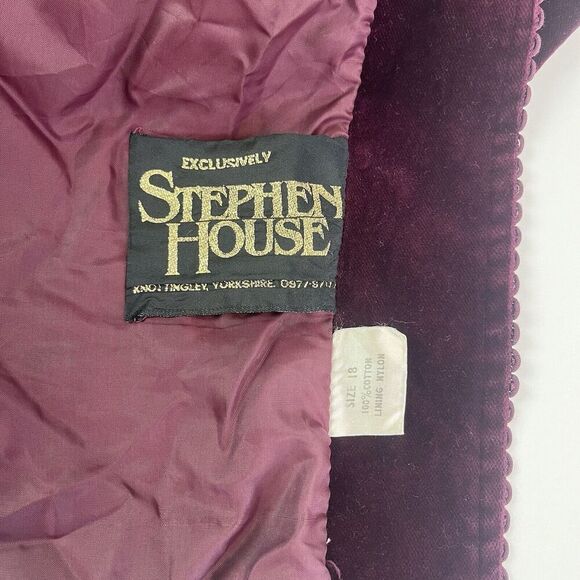 Vintage Velvet Blazer 14 Burgundy Jacket Academia whimsigoth grunge Cottagecore - Picture 3 of 12